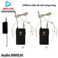 Micro không dây đeo tai Audio MMD20 UHF kèm 2 mic màu da hạt gạo