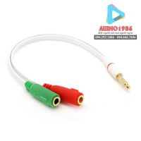 Cáp rắc dây chia Audio 3.5mm ra một cổng Mic và một cổng ra Loa